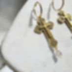 Cross hoop earrings
