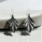 Large leaf earrings silver