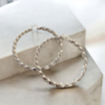 Extra Large Stainless Steel Hoop Earrings silver