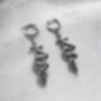 Sword and snake earrings silver