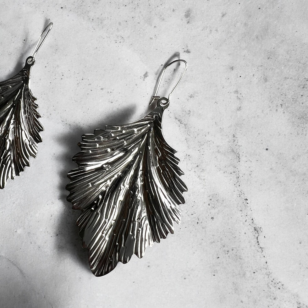 Thumbnail: Large leaf earrings