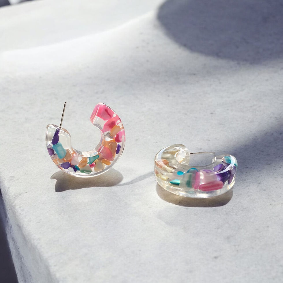 Chunky resin hoop earrings pastel