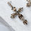 Miniatura: Crystal statement cross earrings