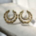 Large double bamboo hoop earrings