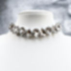 Crystal Statement Choker Necklace silver