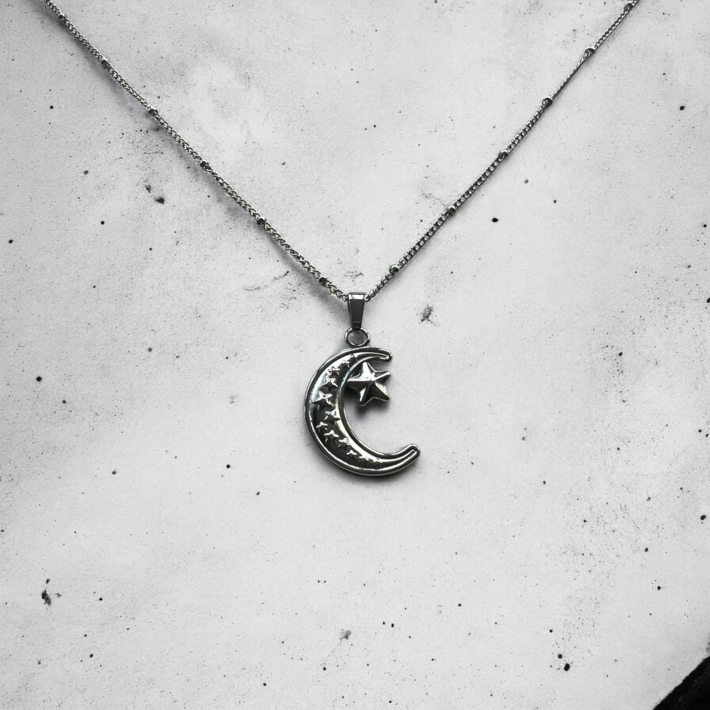 Moon and stars necklace