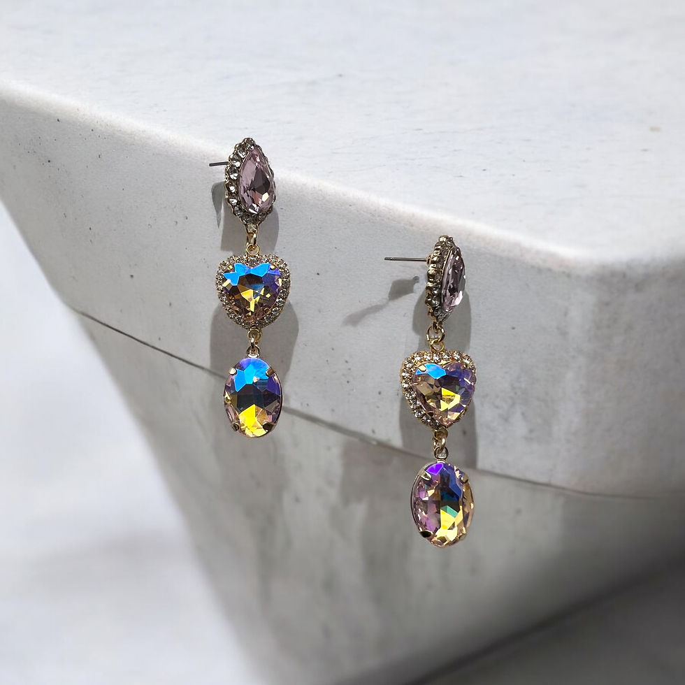 Thumbnail: Heart and teardrop earrings