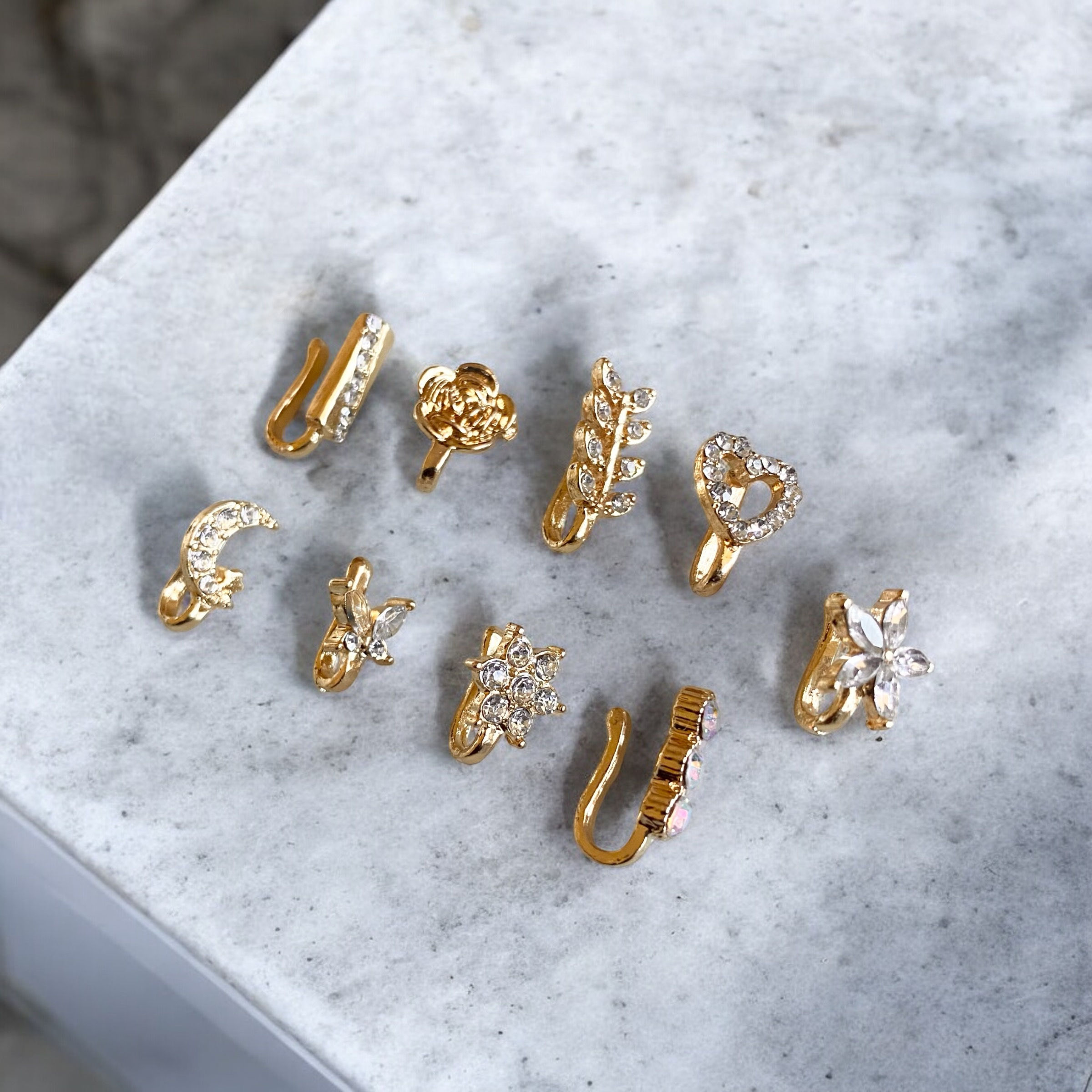 Faux nose rings gold