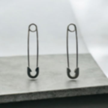 Safety pin earrings silver