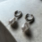 Huggie pearl hoop earrings