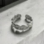 Plaited chain ring silver