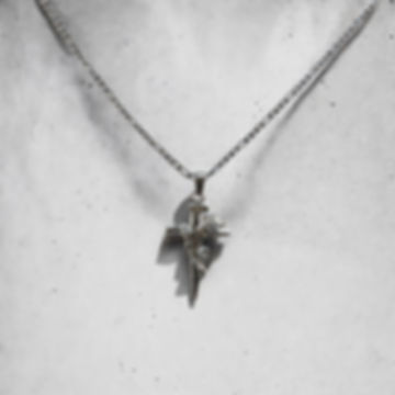 Rose and cross necklace silver