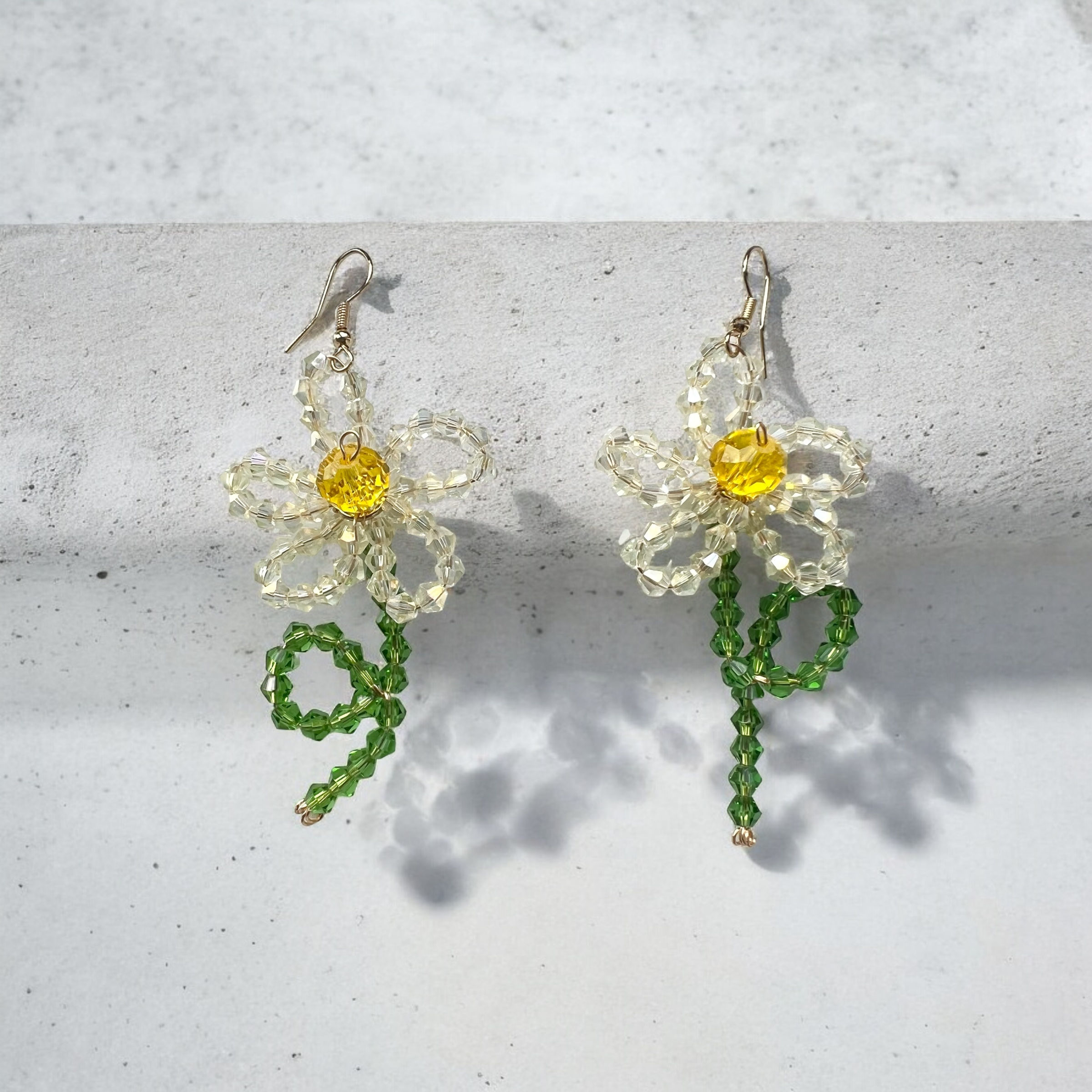 Bead flower earrings