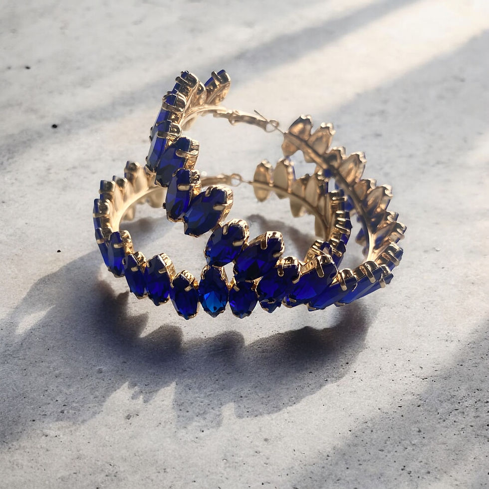 Large Crystal statement hoop earrings