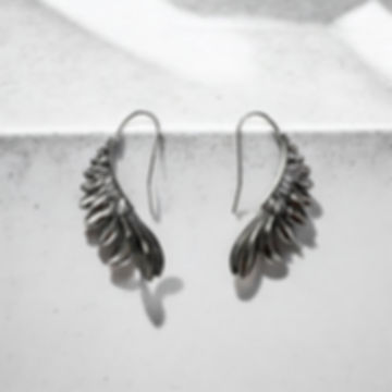 Angel wing earrings silver
