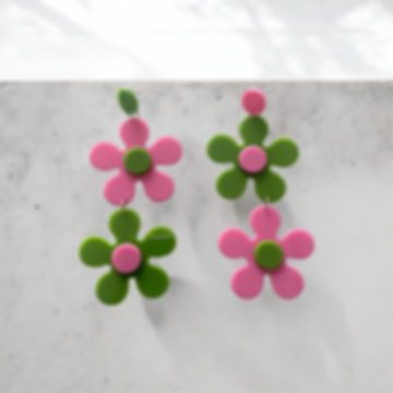Felicity - Large Retro Flower Earrings