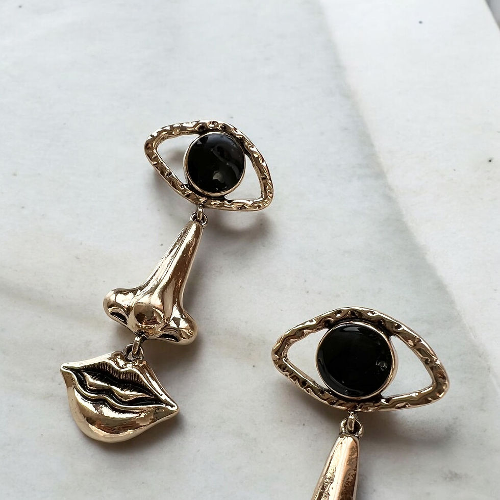 Miniatura: Large face earrings gold