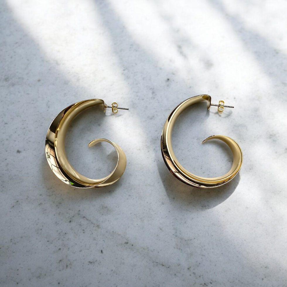 Spiral hoop earrings gold