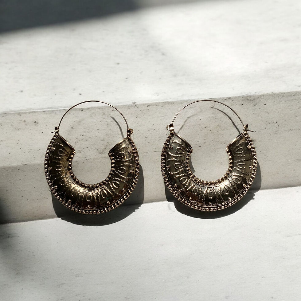 Thumbnail: Ancient boho hoop earrings