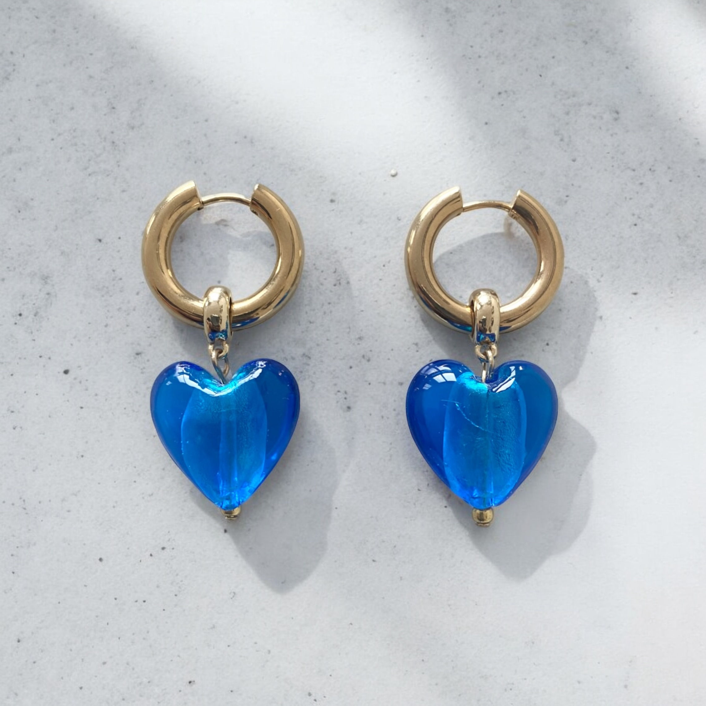 Resin heart earrings