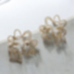 Thumbnail: Large abstract face earrings gold