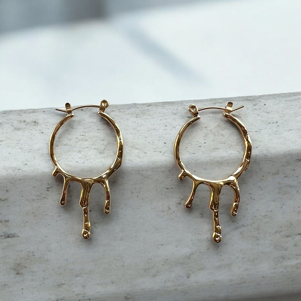 Drip hoop earrings gold