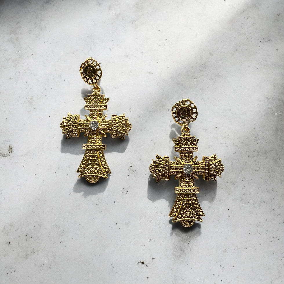 Thumbnail: Statement cross earrings