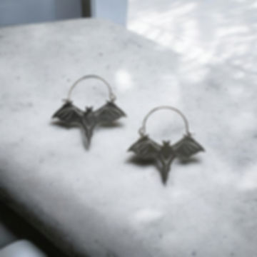 Bellatrix (Premium) - Bat Hoop Earrings