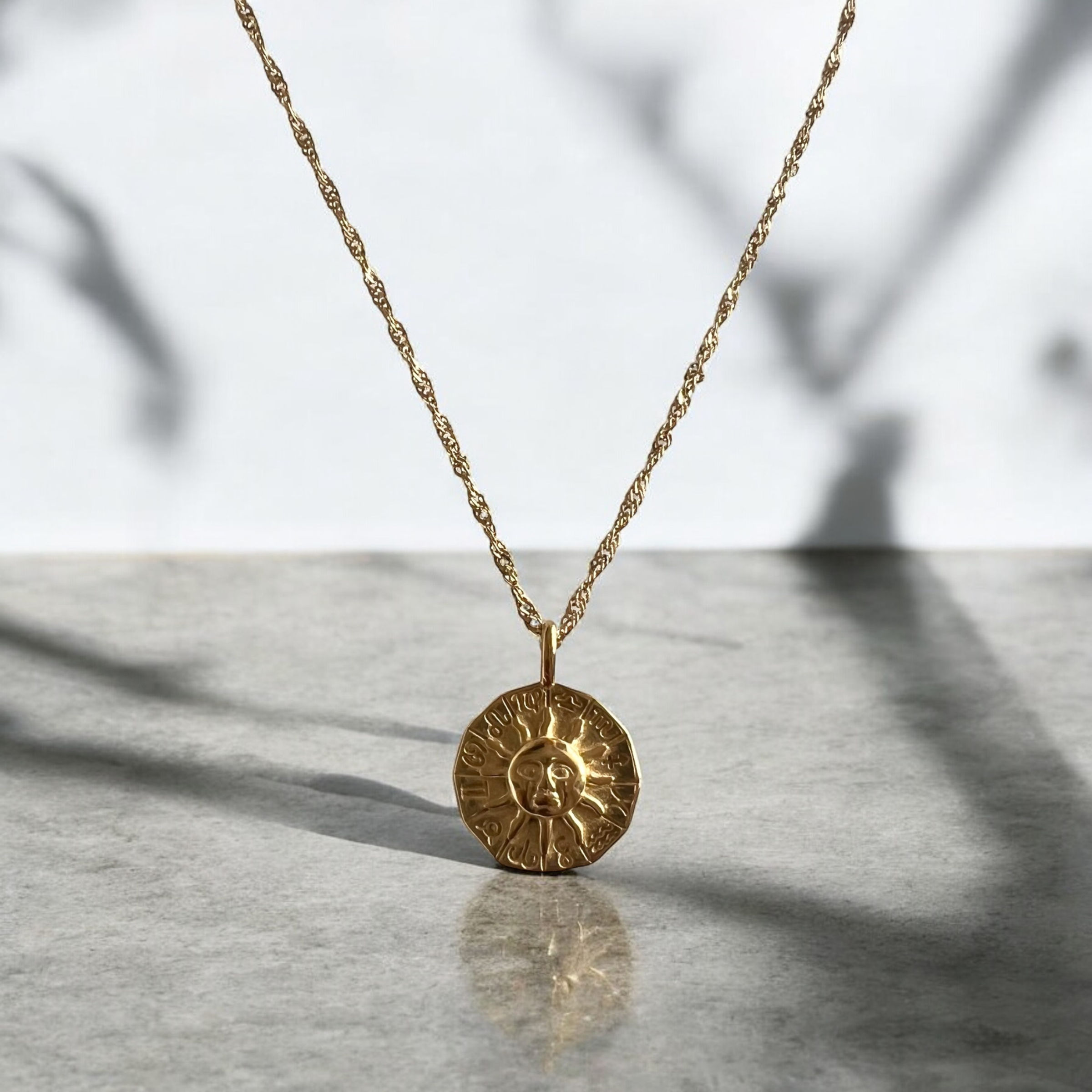 Helios sun zodiac necklace