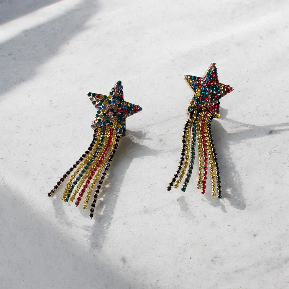 Miniatura: Sparkly star earrings
