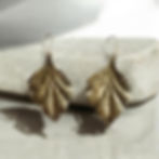 Large leaf earrings gold