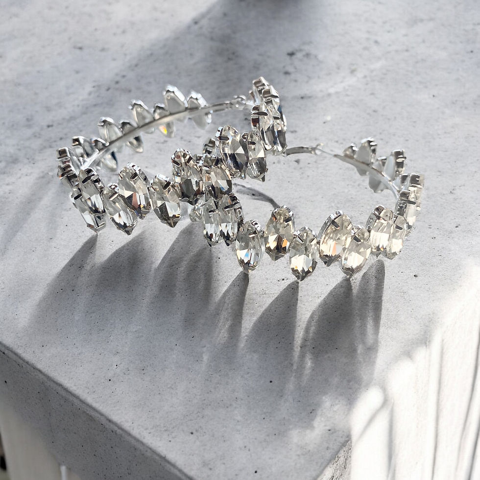 Large Crystal statement hoop earrings