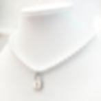 Initial padlock pearl necklace