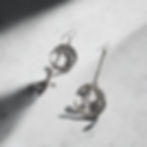 Angel cross and moon earrings