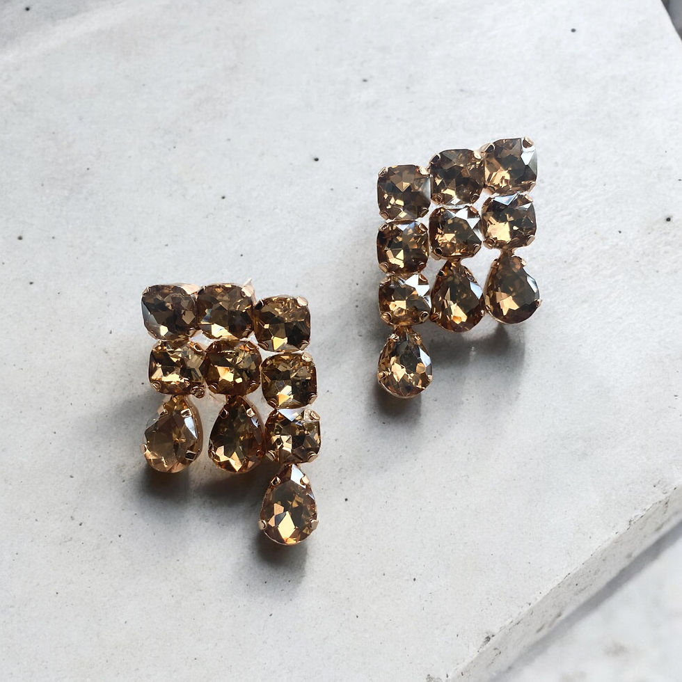 Chunky statement earrings champagne
