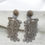 Thumbnail: Crystal feather statement earrings silver