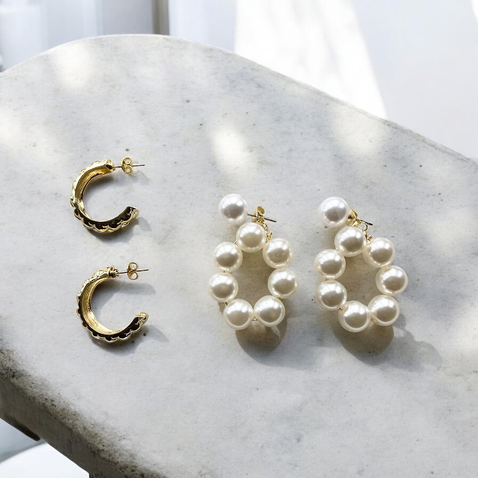 Miniatura: Pearl earrings gold