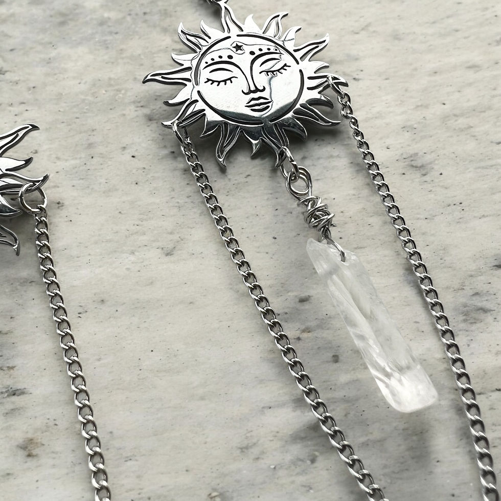 Miniaturbild: Clear quartz Sun earrings
