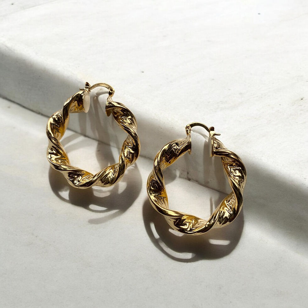 Miniaturbild: Chunky gold hoop earrings