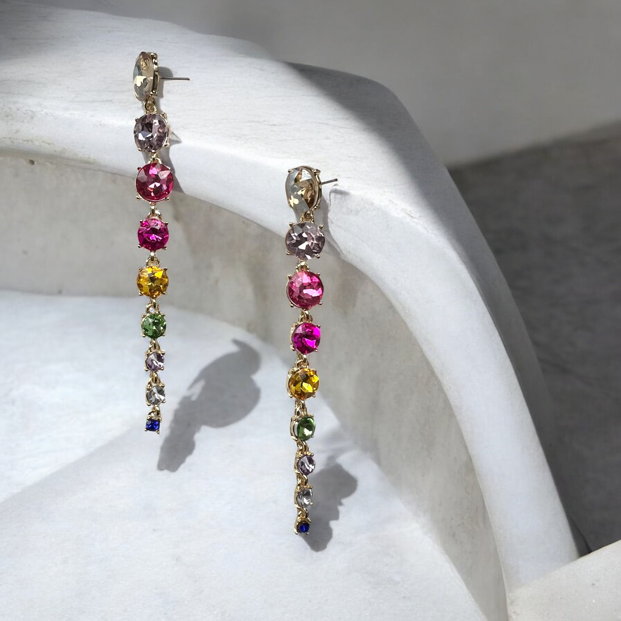 rainbow crystal earrings