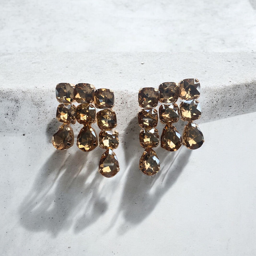 Chunky statement earrings champagne