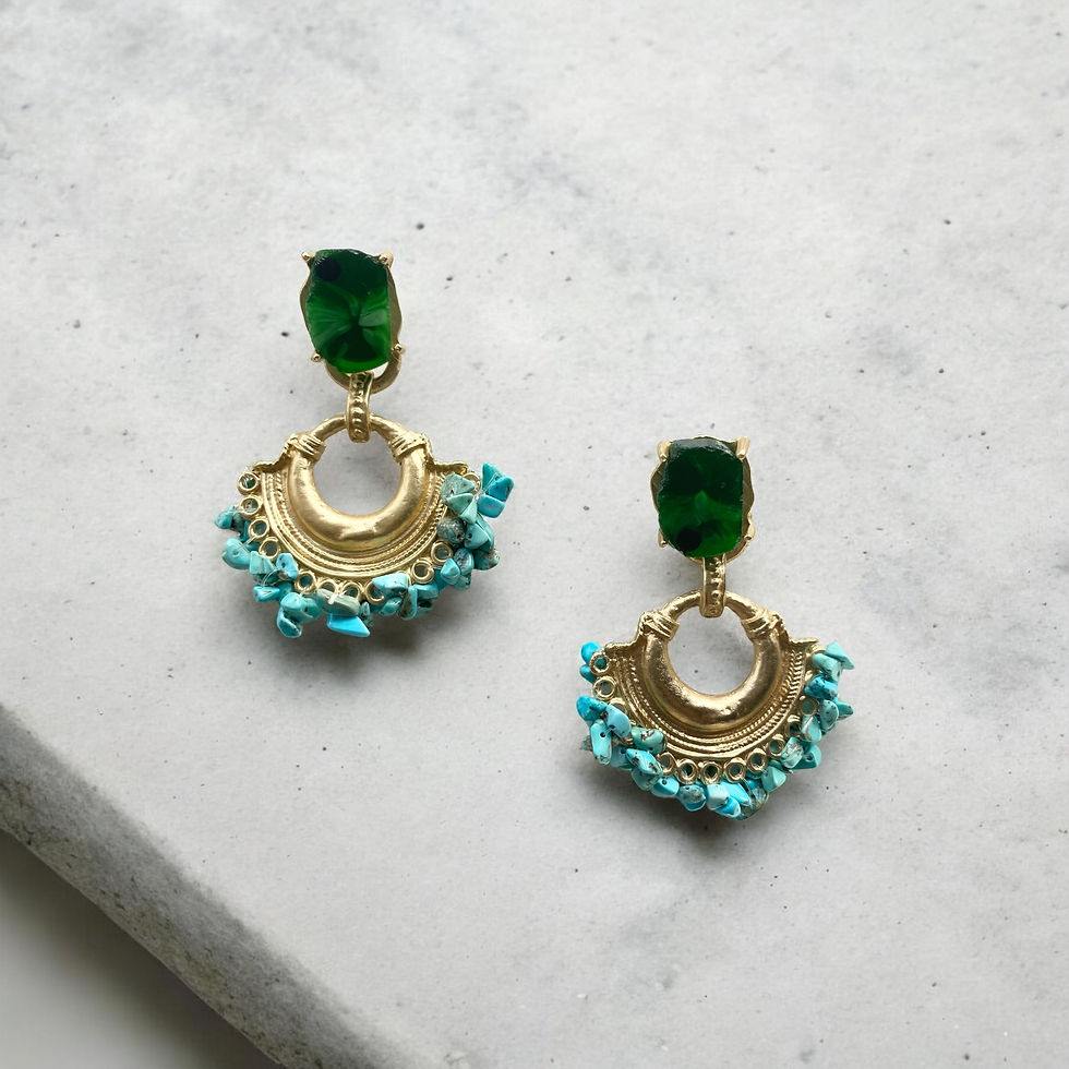 Thumbnail: Freda - Statement Bead Boho Earrings