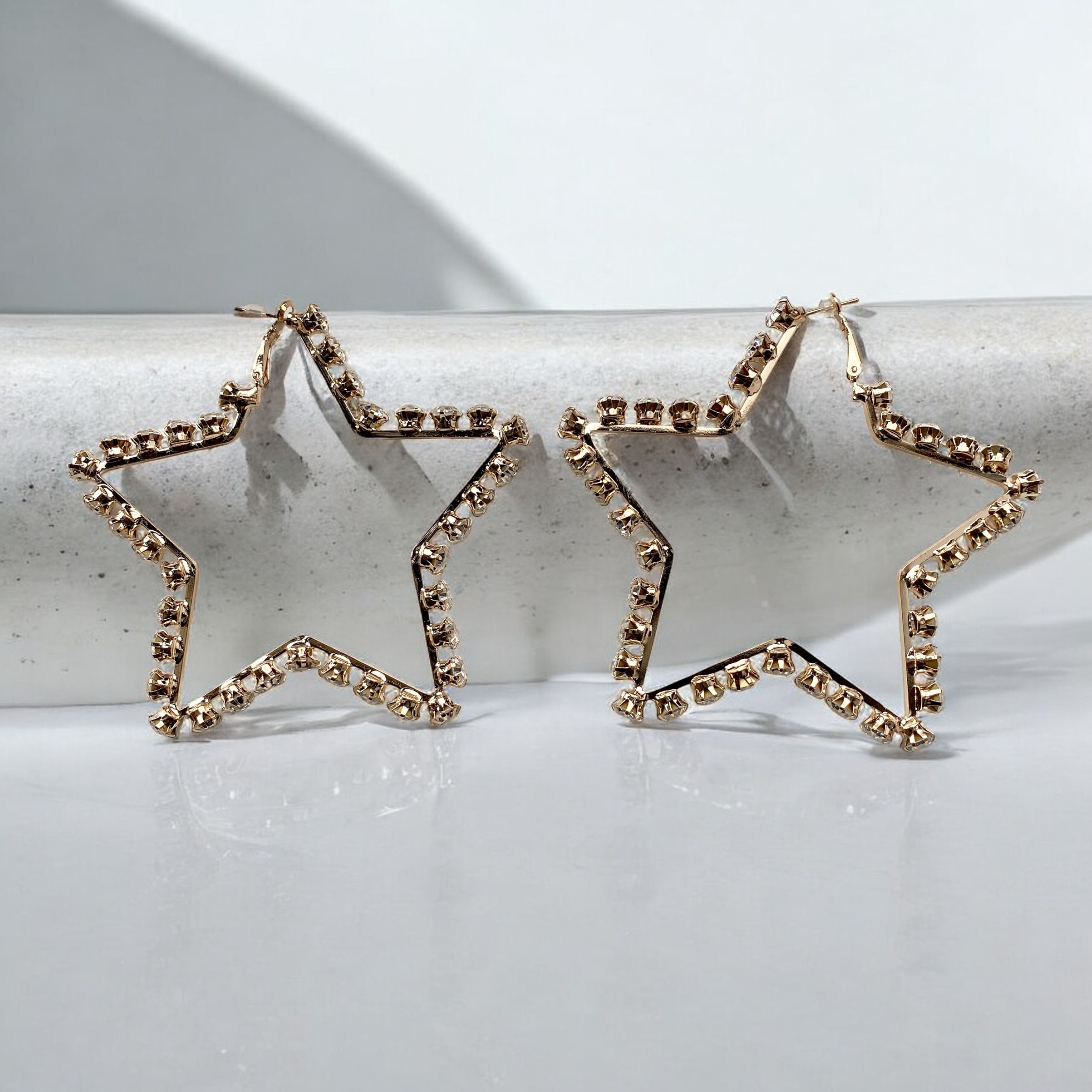 Large statement star hoop earrings