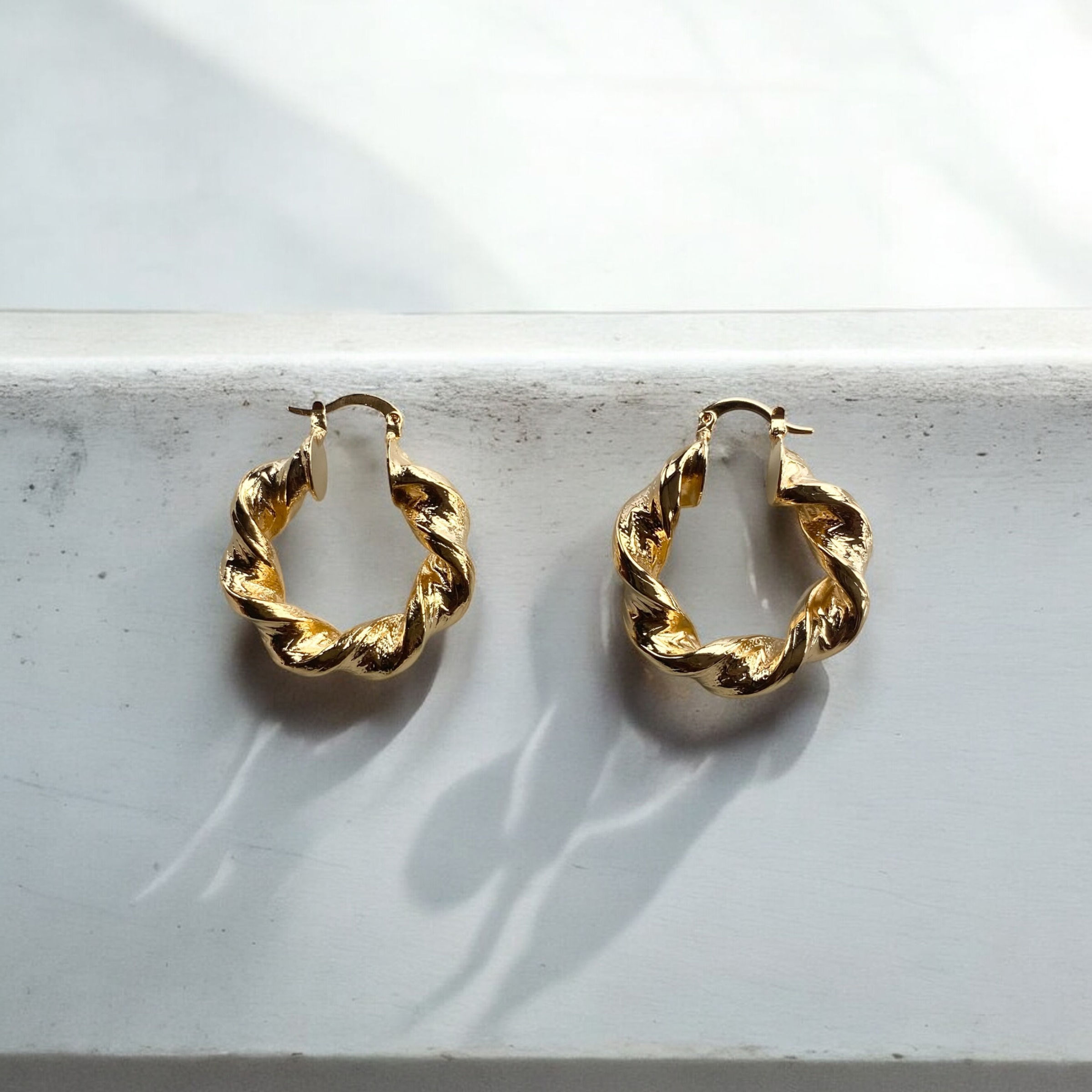 Chunky gold hoop earrings