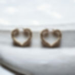Bamboo heart hoop earrings gold