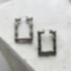 Miniaturbild: Large rectangle bamboo hoop earrings