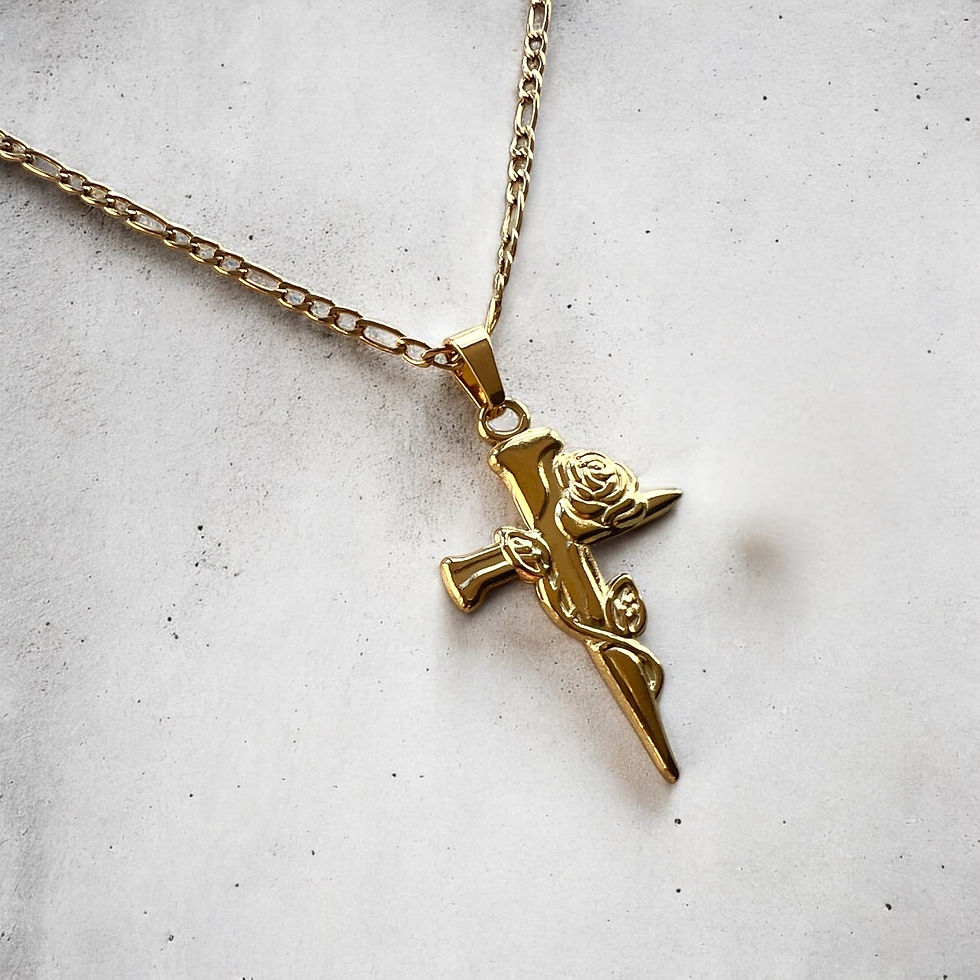 Thumbnail: Rose and cross necklace