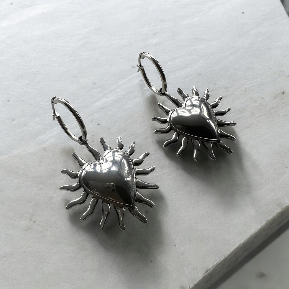 Flame heart earrings
