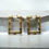 Thumbnail: Rectangle bamboo hoop earrings gold