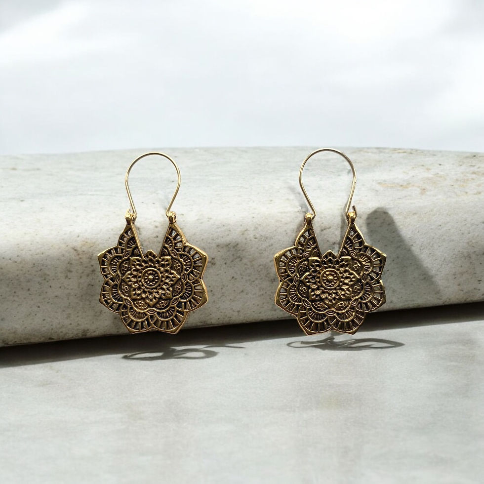 Miniatura: Boho hoop earrings gold